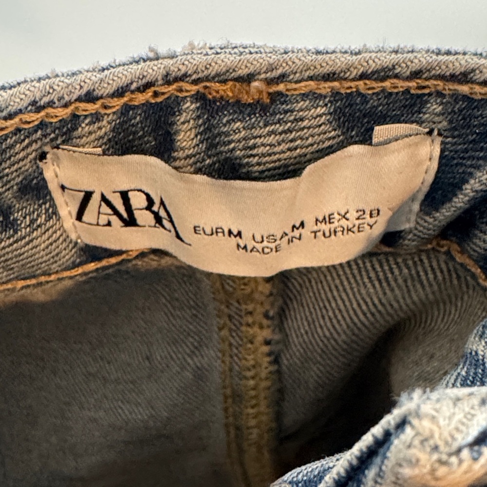 Zara Blue Denim One-Shoulder Crop Top - Picture 4 of 6